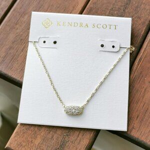 Kendra Scott Grayson Necklace. Gold White Crystal